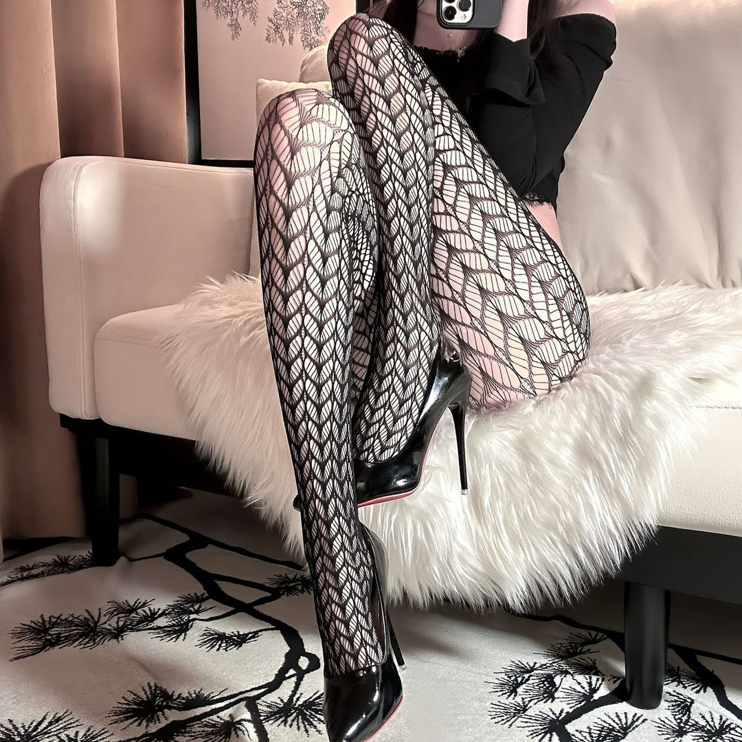 Intricate Lattice Fishnet Tights