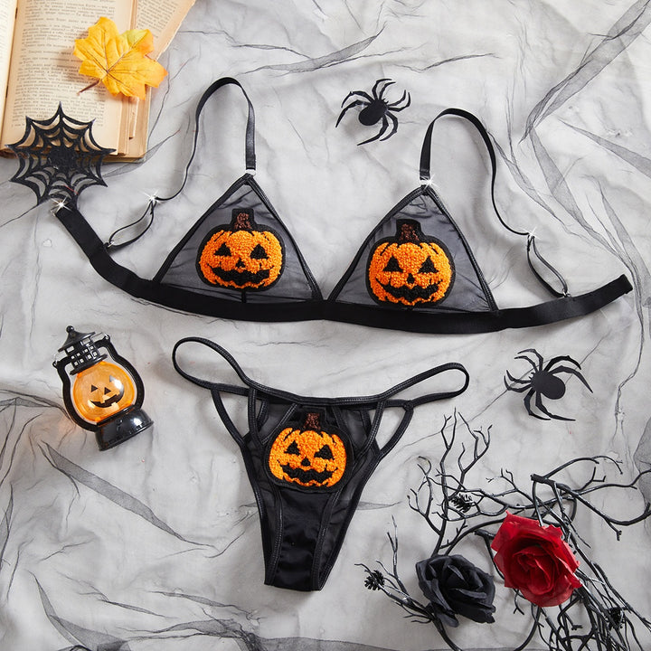 Sheer Halloween bra and panty