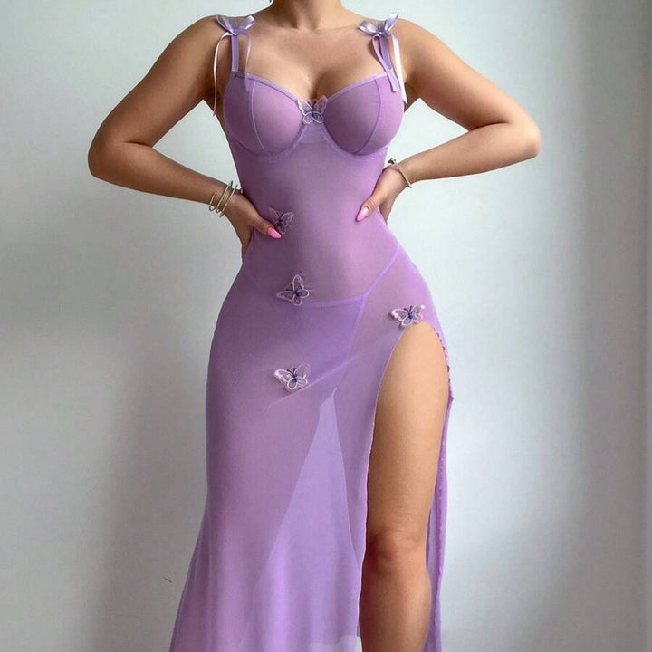 Butterfly Kisses Sheer Slip Dress