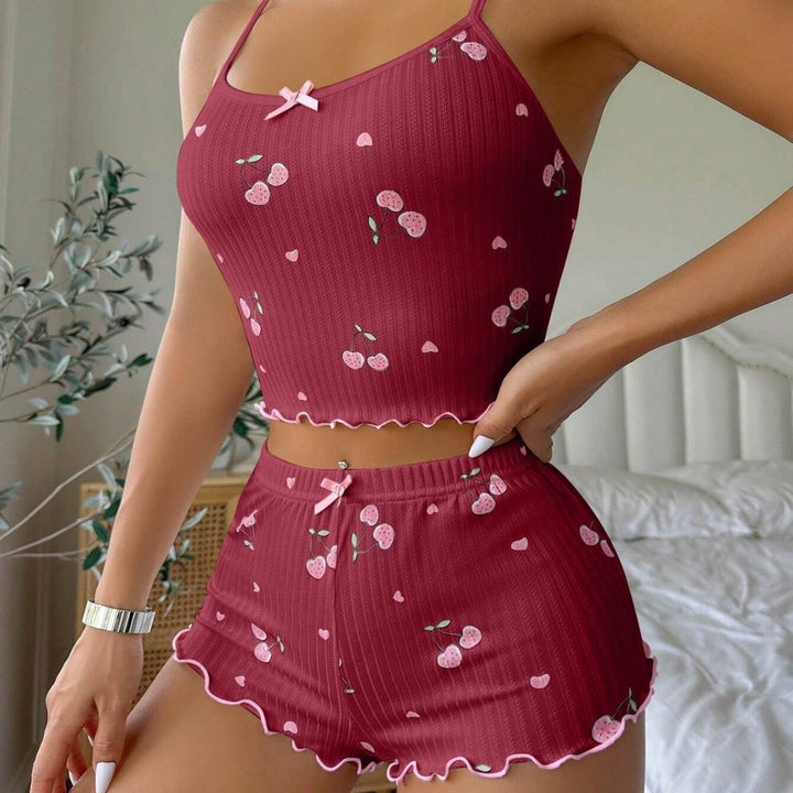 Sweet Cherry Cami Pajama Set – Sexy & Playful Loungewear