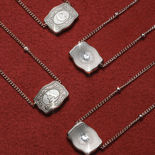 Vintage Engraved Letter Necklace