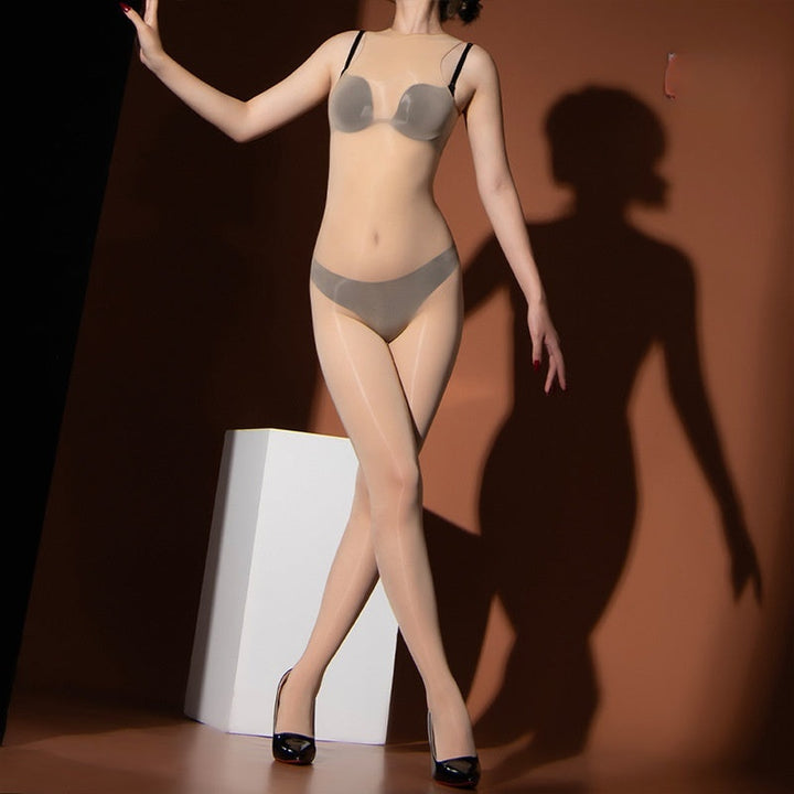 Glossy Sheer Full-Body Bodystocking