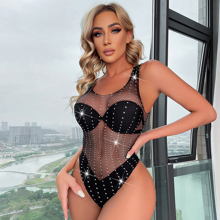 Rhinestone Mesh Bodysuit