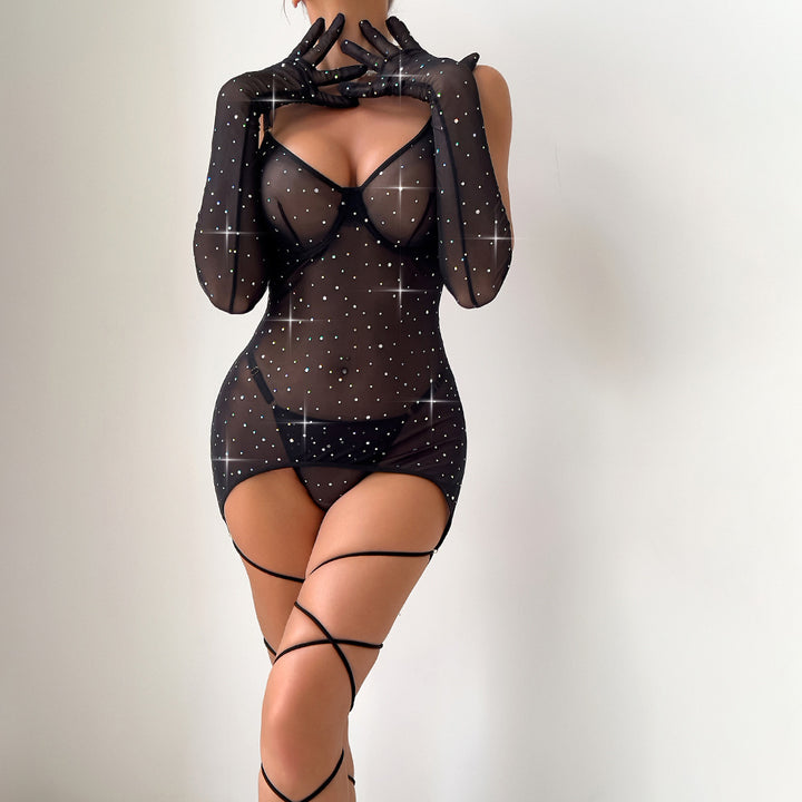 Sexy Sequin Underwire Sheer Push-Up Dress