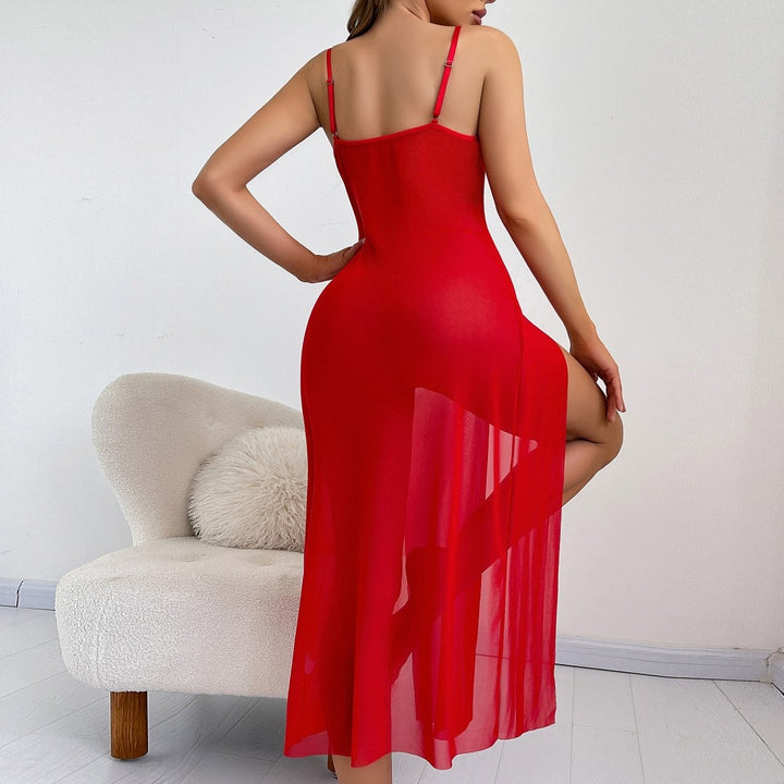 Sheer Lace High-Slit Chemise