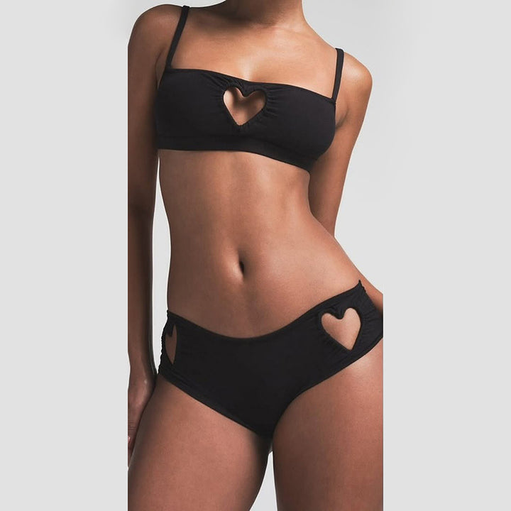 Heart-Shaped Cutout Lingerie Set
