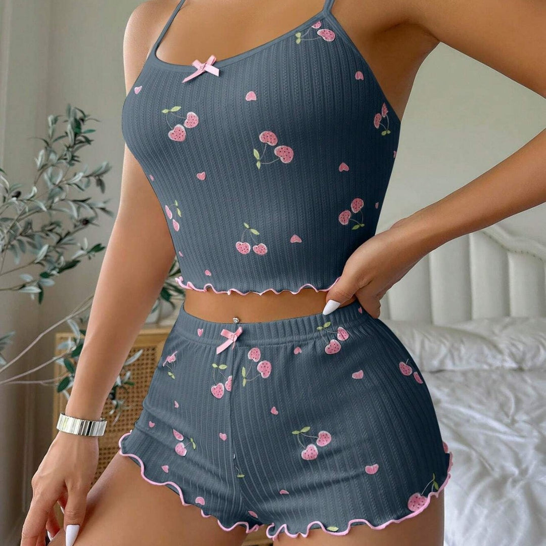 Sweet Cherry Cami Pajama Set – Sexy & Playful Loungewear