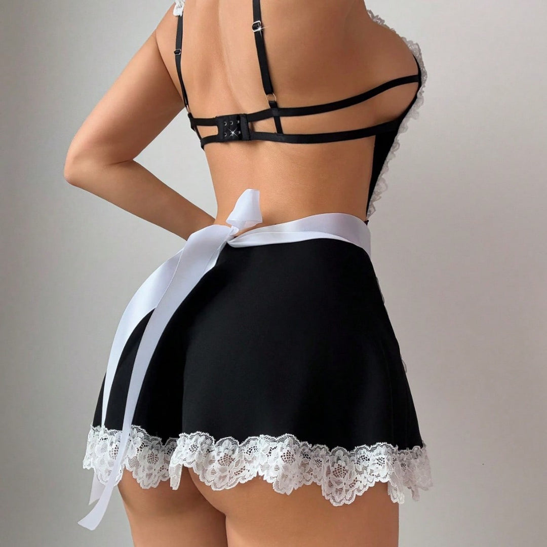 Lace Trim French Maid Costume