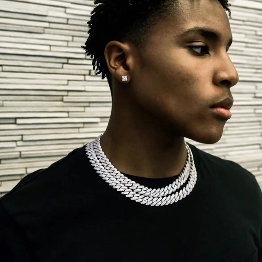 Fully inlaid Cuban chain necklace