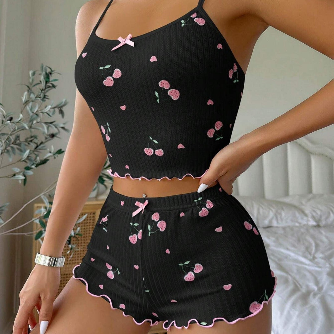 Sweet Cherry Cami Pajama Set – Sexy & Playful Loungewear