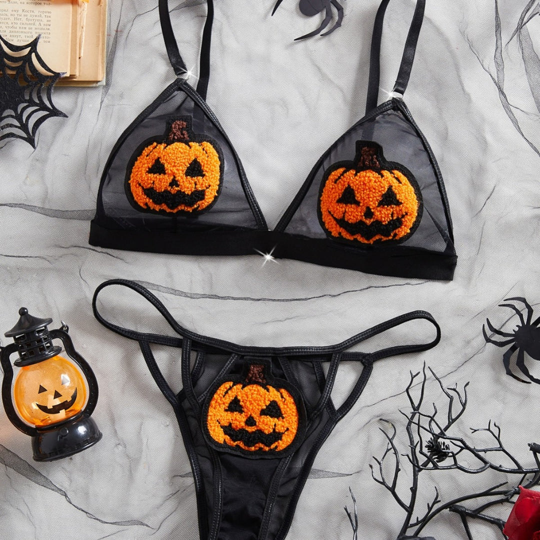 Sheer Halloween bra and panty