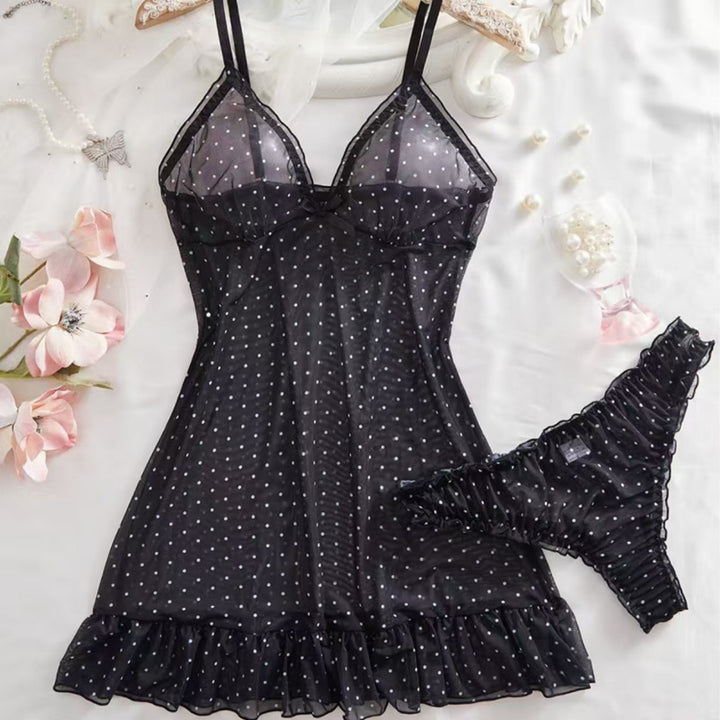 Polka Dot Sheer Babydoll Set