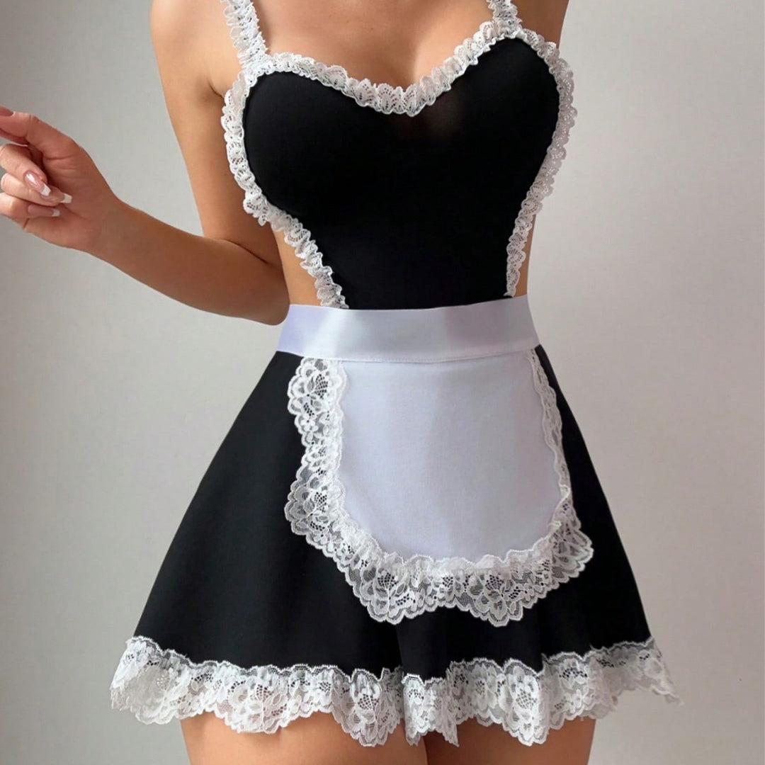 Lace Trim French Maid Costume