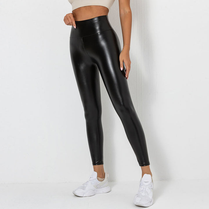 Glossy Ruched Butt Lift High-Waist Leggings