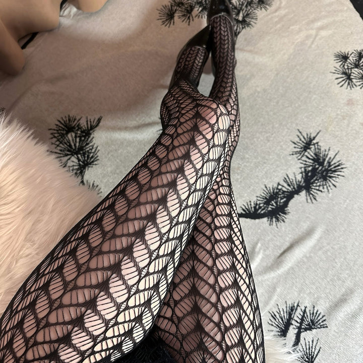 Intricate Lattice Fishnet Tights