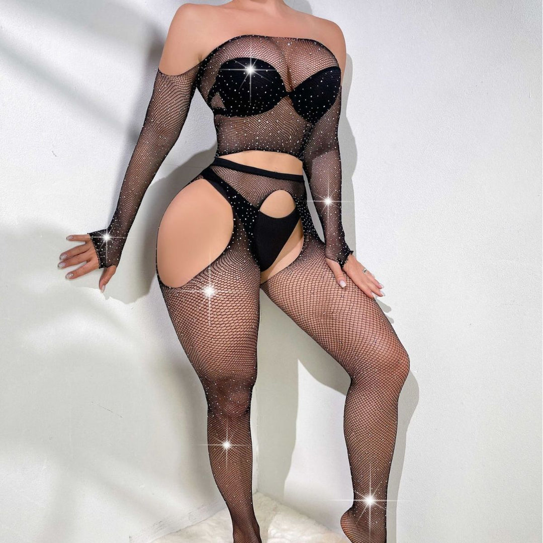 Galaxy Sparkle Fishnet Bodystocking