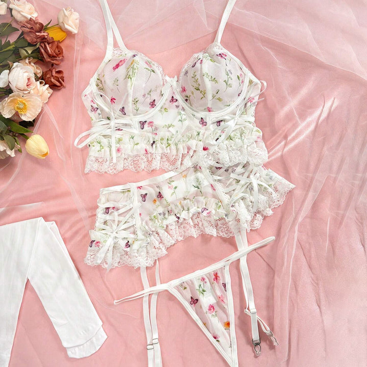 Sheer Lace Corset Babydoll