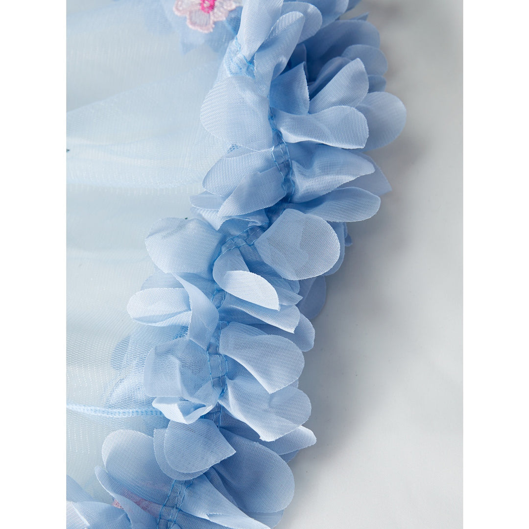 Floral Sheer Mesh Babydoll Lingerie – Blue Fairy Romance
