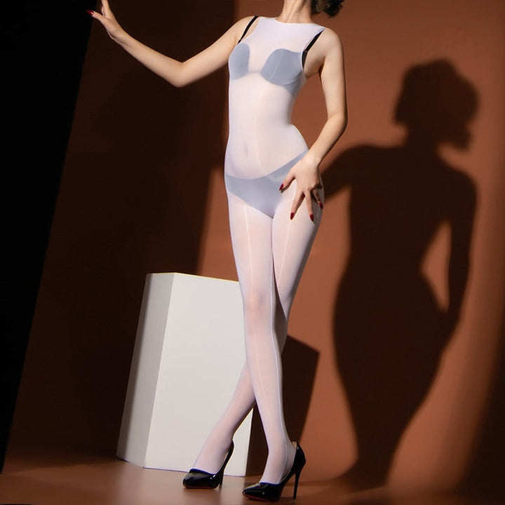 Glossy Sheer Full-Body Bodystocking