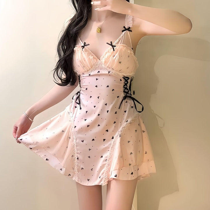 Sweet Ruffle Lace Babydoll Set