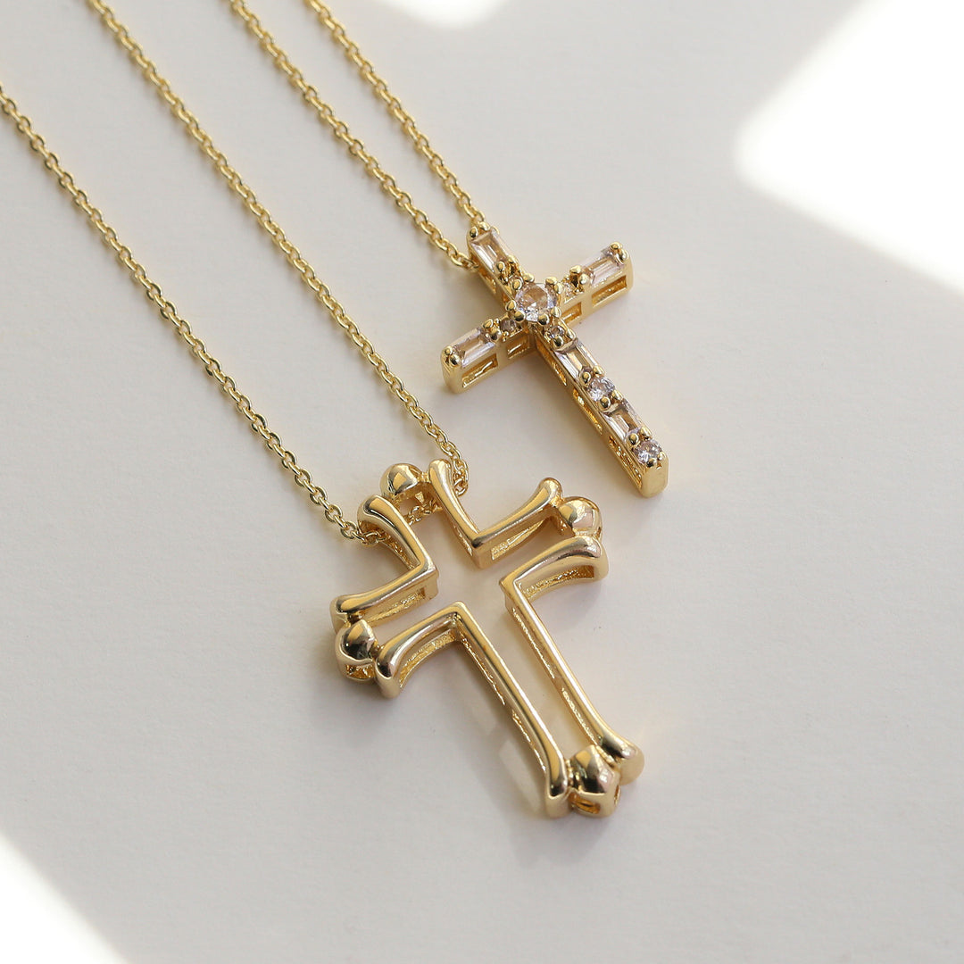 Combinable Cross Necklace Light Luxury Diamond-Inlaid Religious-Style Pendant