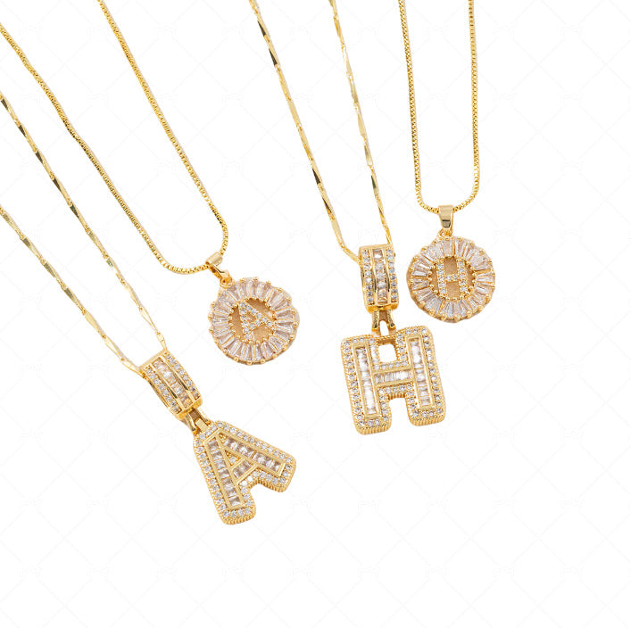 26 letter pendant necklace