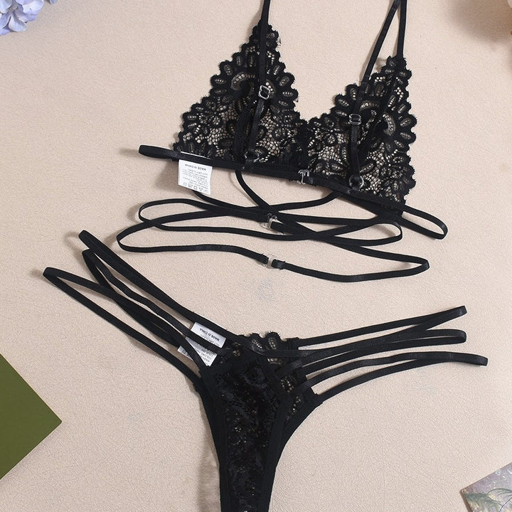 Lace Strappy Cutout Lingerie Set