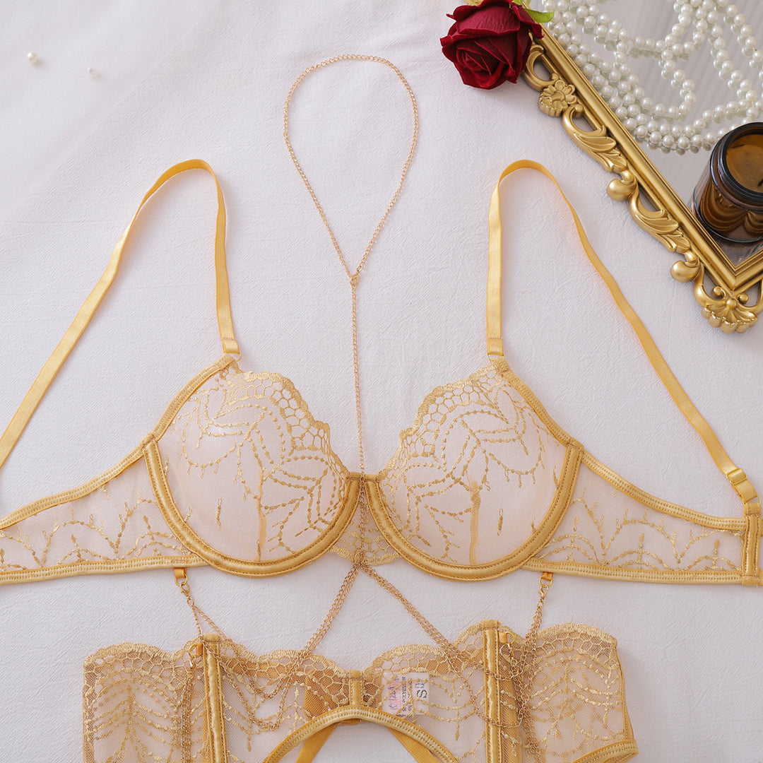 Luxurious Lace Garter Lingerie Set