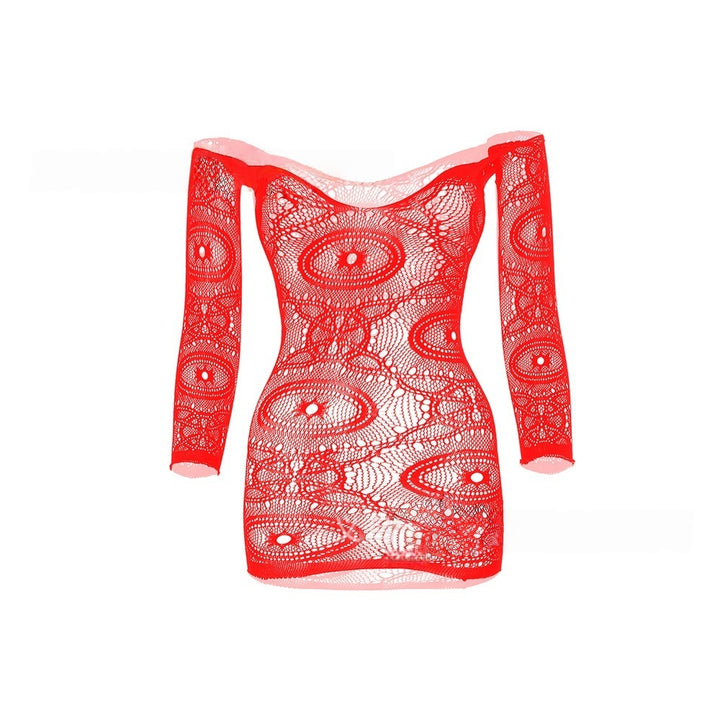 Off-Shoulder Baroque Lace Micro Dress