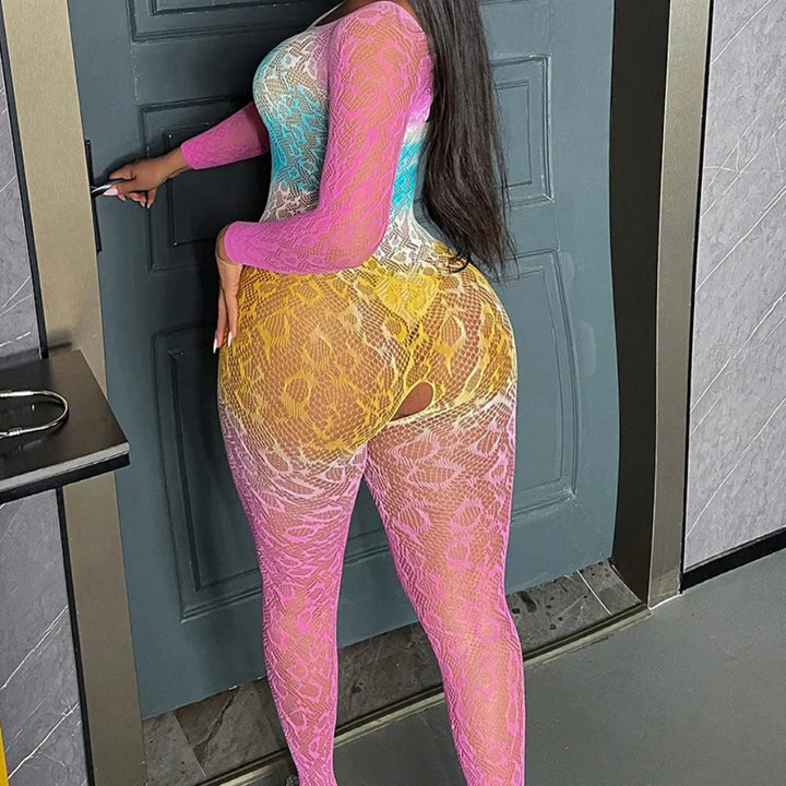 Rainbow Serpent Lace Bodystocking
