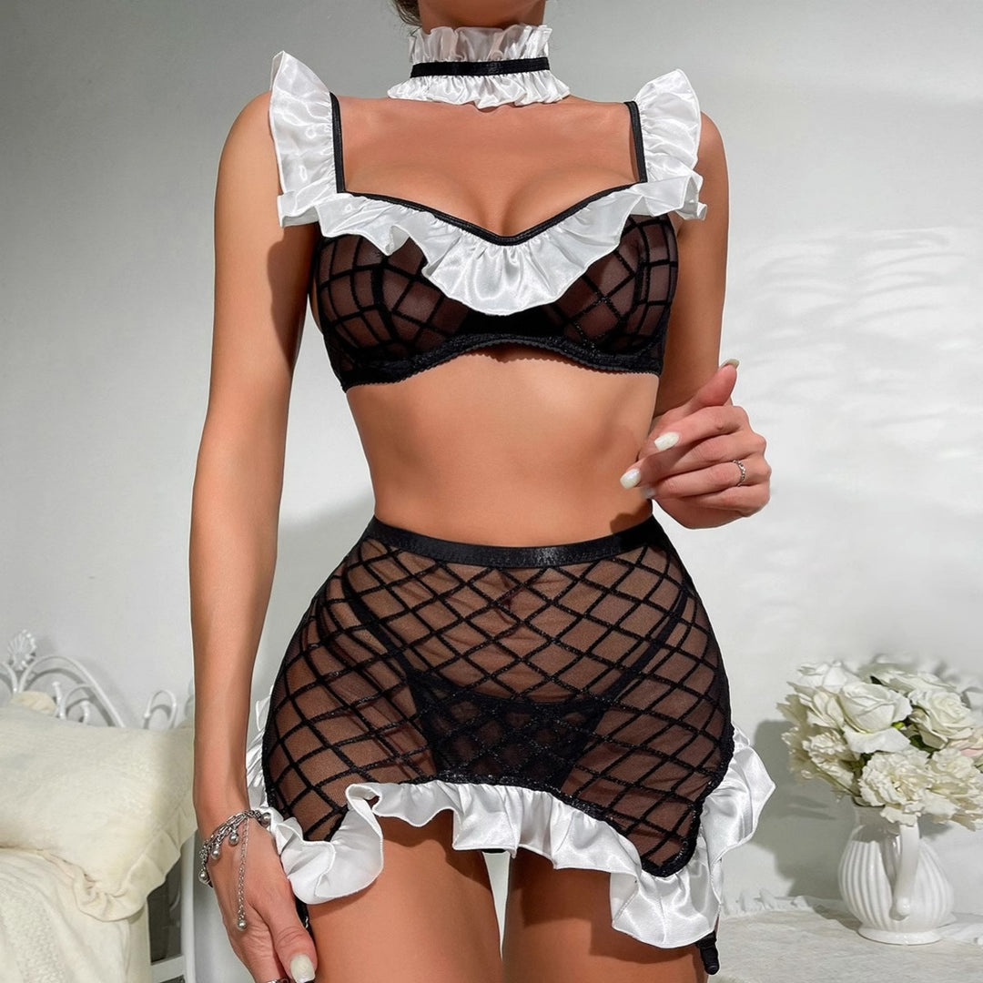 French Maid Fishnet Lingerie Set