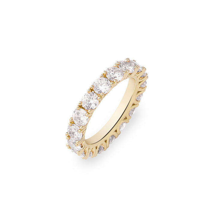 Multi - Color Row - Diamond Exquisite Ring (Gold/ Silver - Blue/ Silver - White Version)
