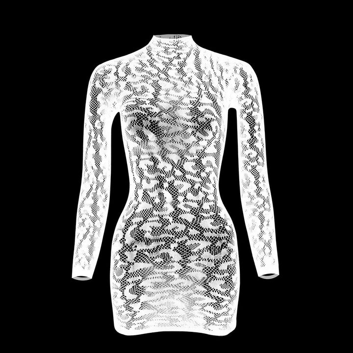 Leopard Lace Mesh Mini Dress