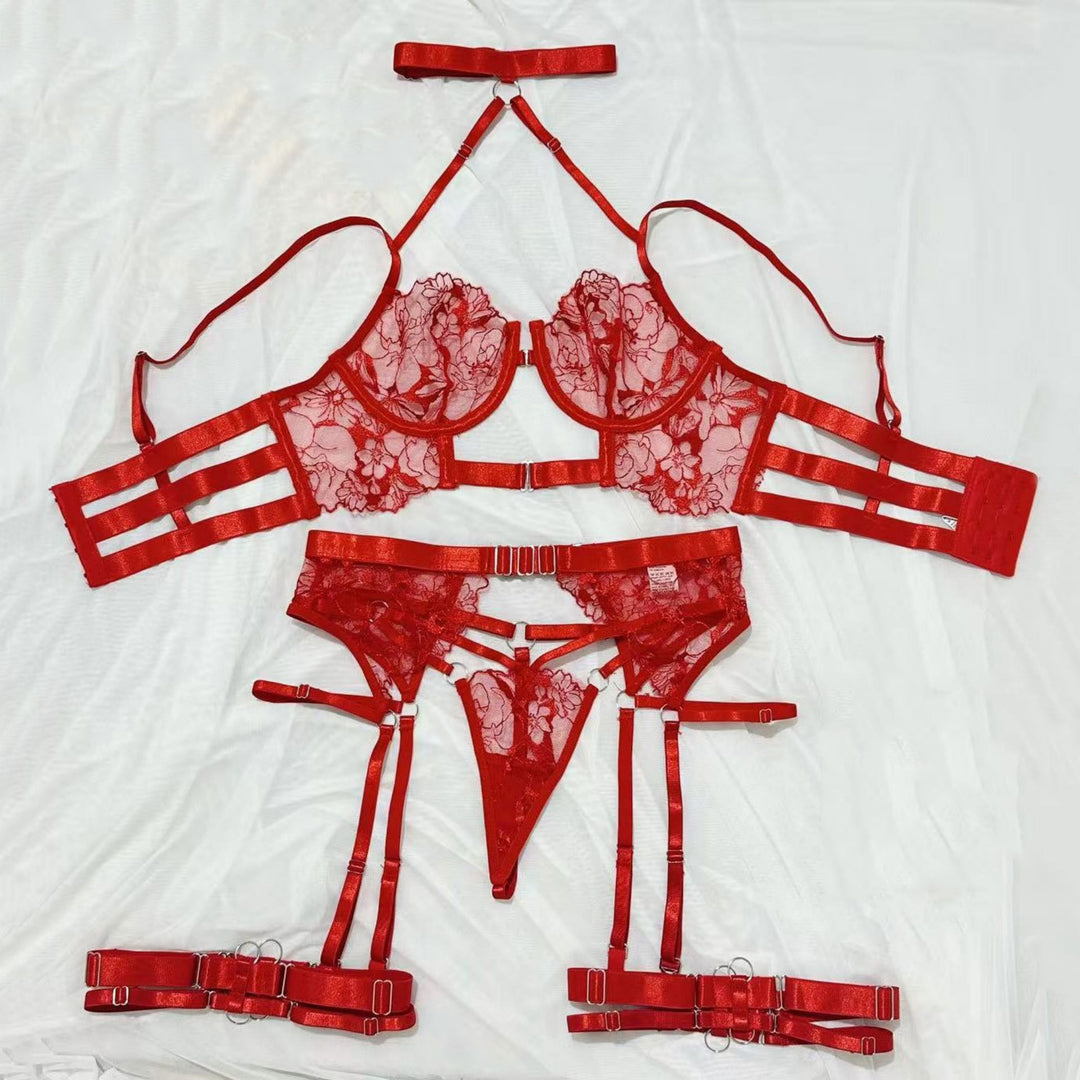 Strappy Lace Harness Lingerie Set