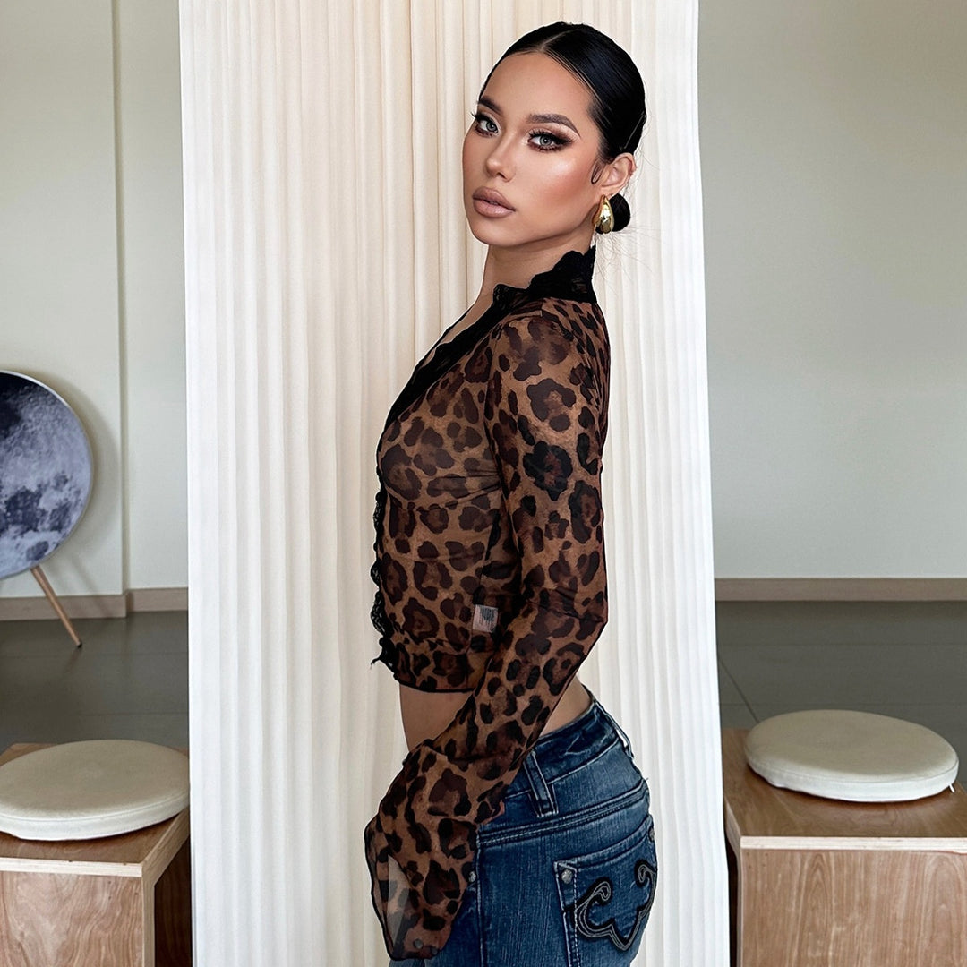 Sexy Leopard Lace Crop Top