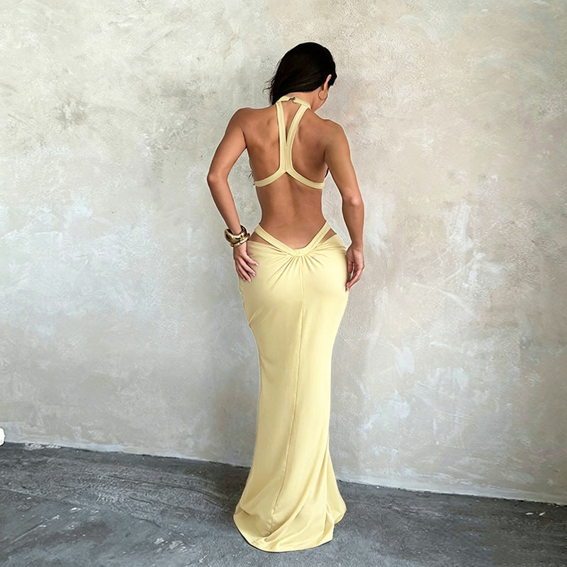 Halter Cutout Maxi Dress