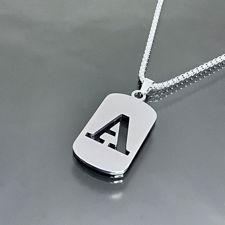 26-Letter Dog Tag Necklace