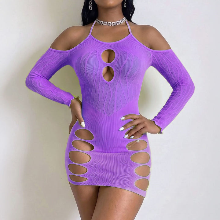 Cutout Mesh Mini Dress