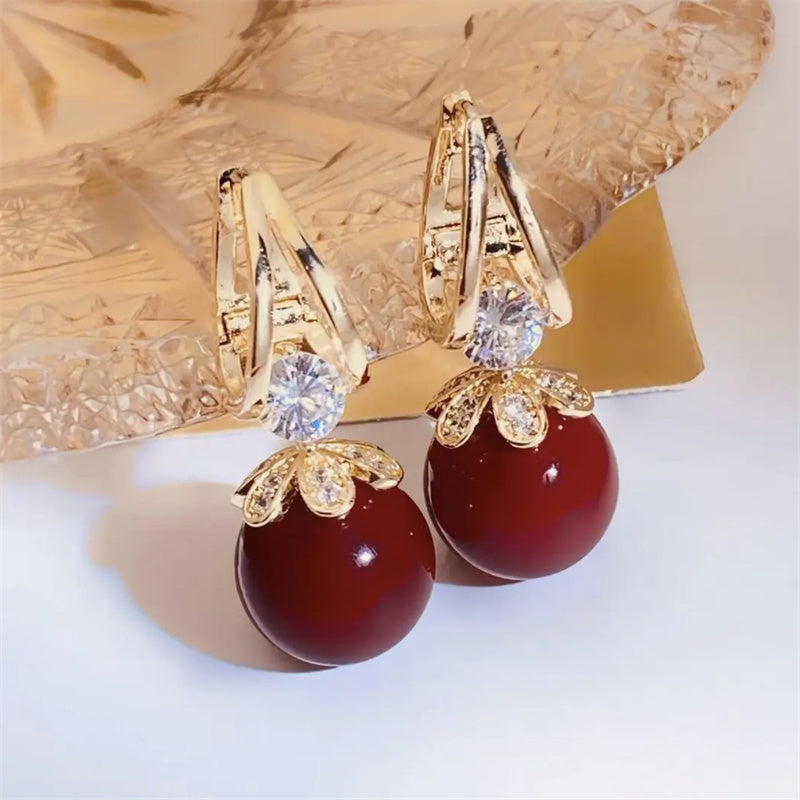 Sparkly Huggie Dangle Earrings for Women