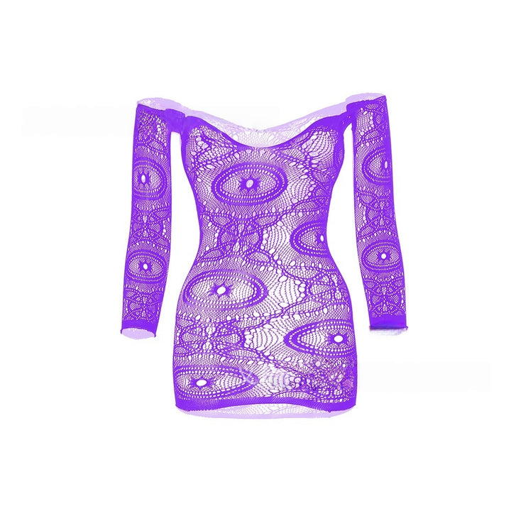 Off-Shoulder Baroque Lace Micro Dress