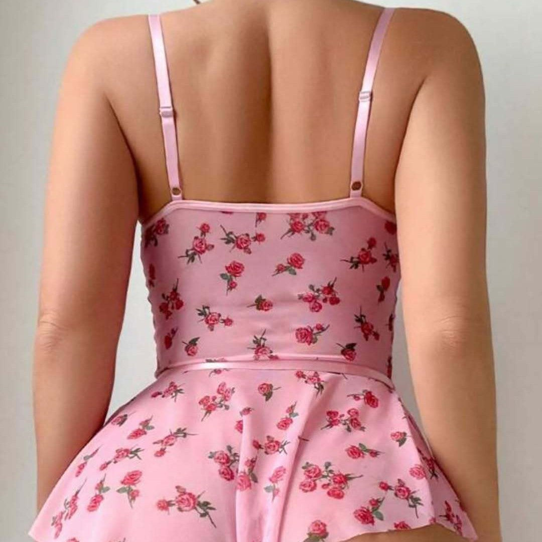 Rose Garden Peplum Babydoll