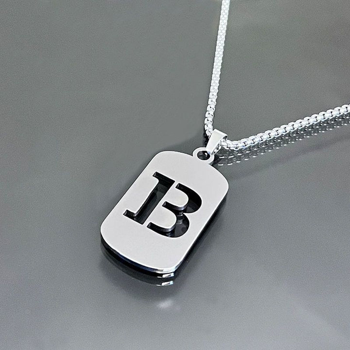 26-Letter Dog Tag Necklace