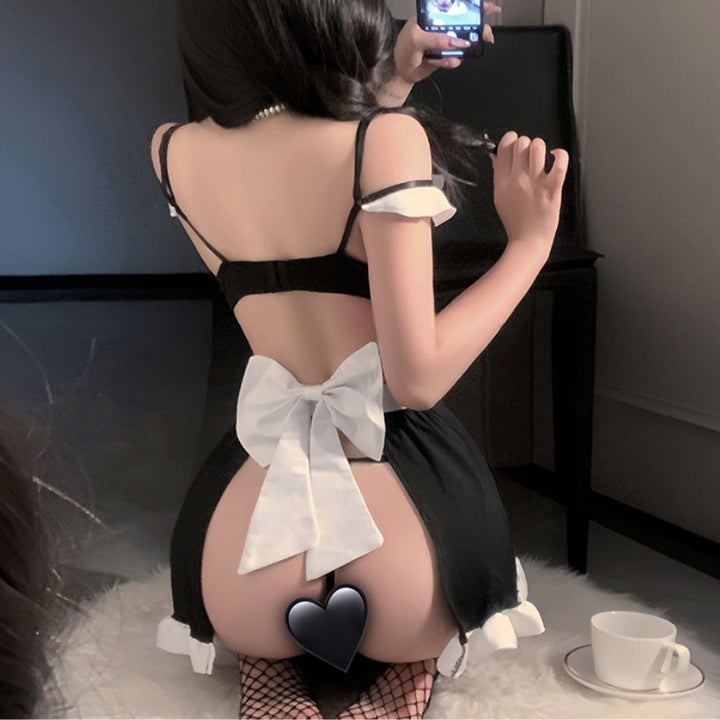 Classic Black White French Maid Roleplay Dress