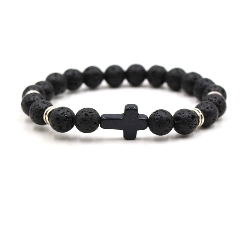 Multi-Color Beaded Cross Bracelet