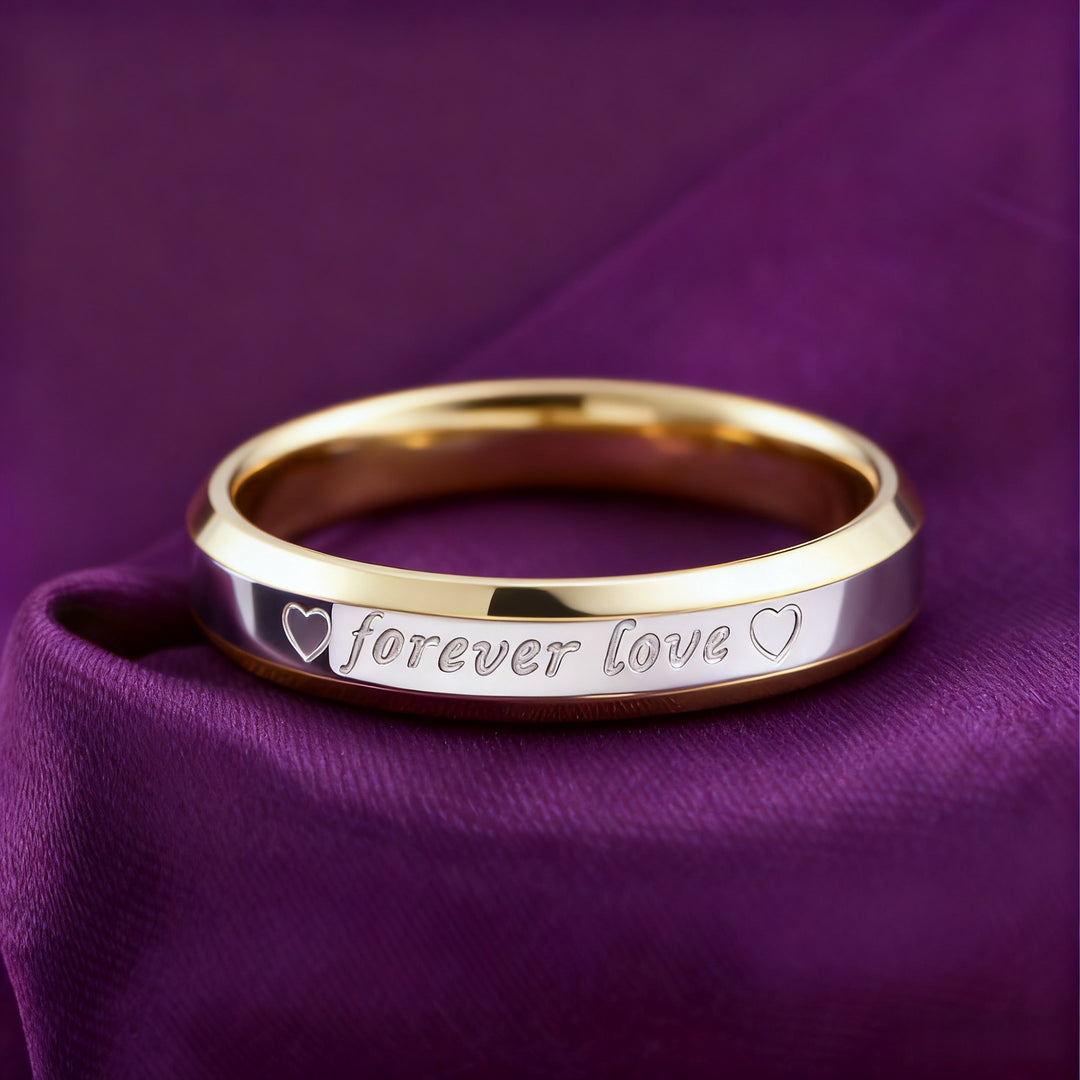 "Forever Love" Two-Tone Couple Ring（Free shipping on a pair of rings）