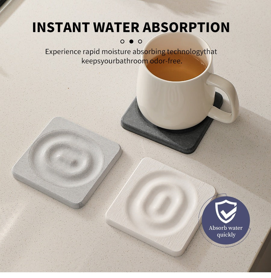Eco-friendly Minimalist Diatomaceous Earth Quick-Dry Coasters