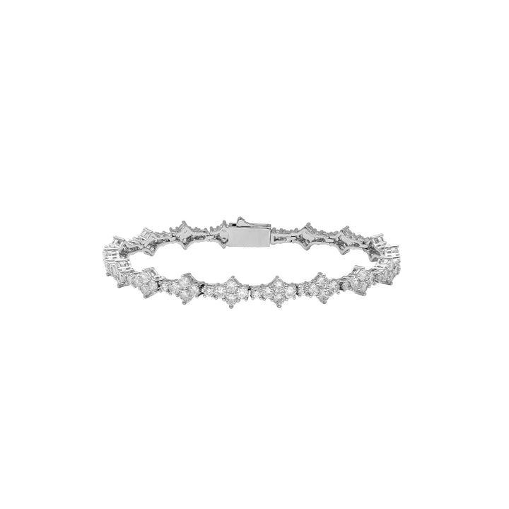 Pavé-Set Starburst Silver Bracelet