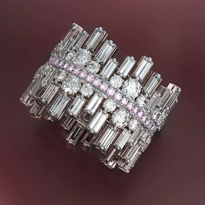 White Gold Geometric Diamond Ring
