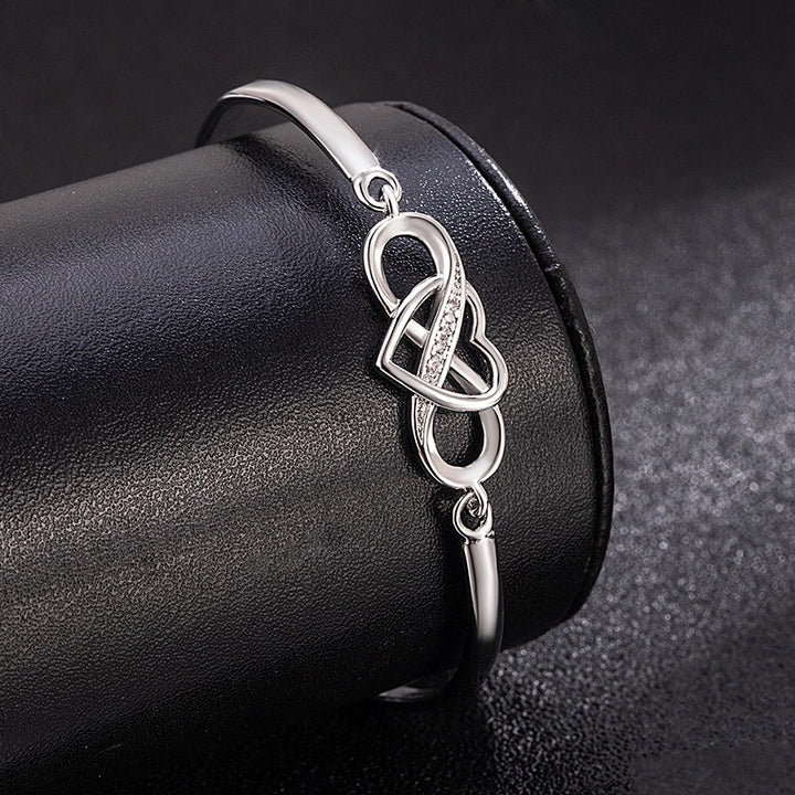Infinite Heart Trio-Tone Infinity & Heart Bracelet