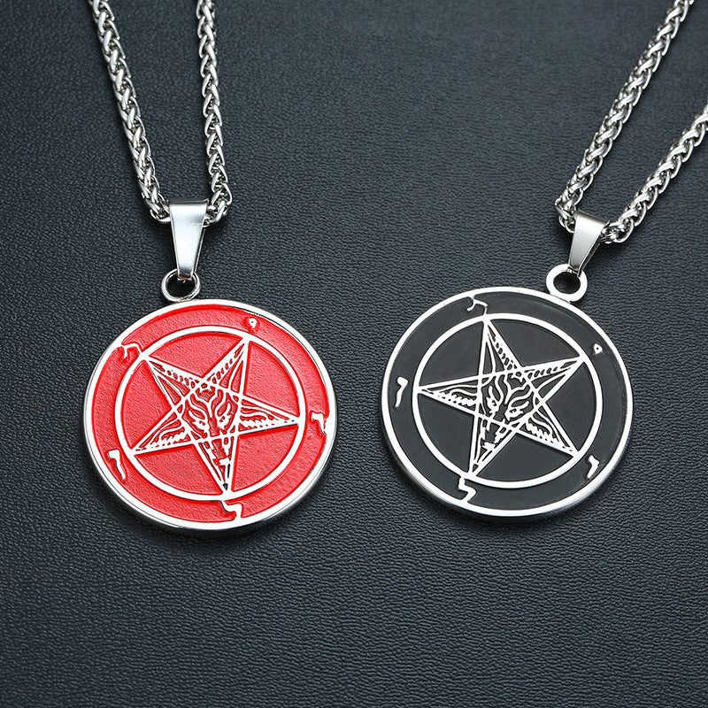 Dark-Style Baphomet Pentagram Necklace